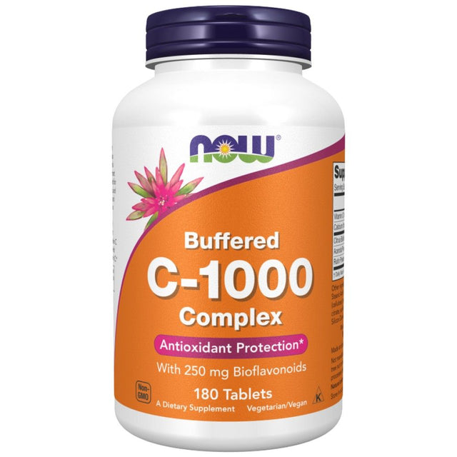 Vitamin C-1000 Complex - Buffered with 250 mg Bioflavonoids - 180 Таблетки  NOW Foods - Nutra Best Bulgaria