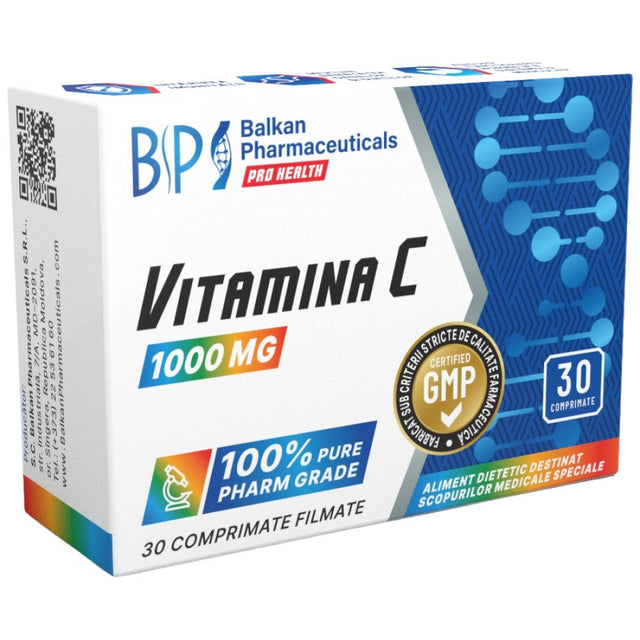 Vitamin C 1000 mg - 30 Таблетки  Balkan Pharmaceuticals - Nutra Best Bulgaria