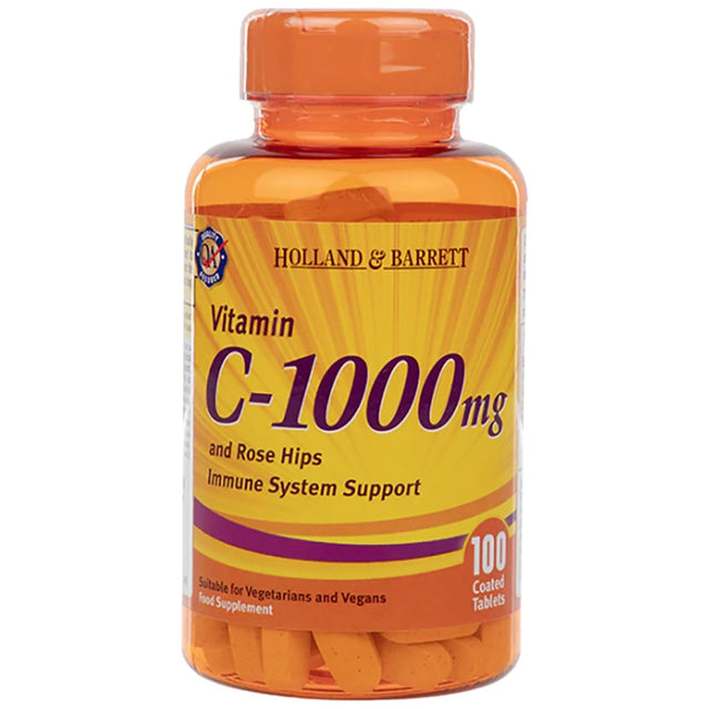 Vitamin C 1000 mg / with Rose Hips & Bioflavonoids - 100 каплети  Holland & Barrett - Nutra Best Bulgaria