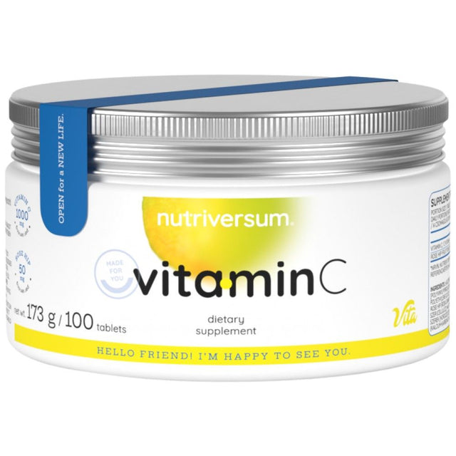 Vitamin C 1000 | with Rose Hips - 100 Таблетки  Nutriversum - Nutra Best Bulgaria
