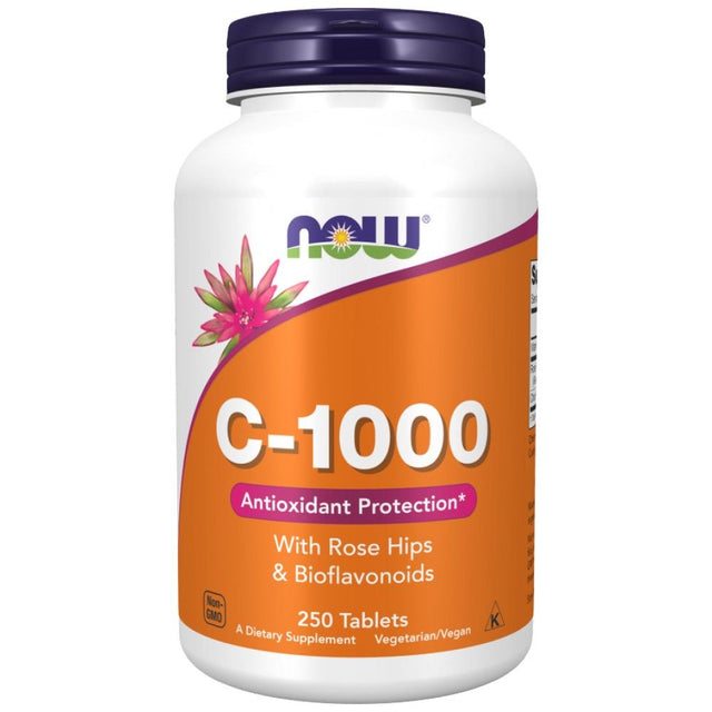 Vitamin C-1000 / with Rose Hips + Bioflavonoids - 250 Таблетки  NOW Foods - Nutra Best Bulgaria