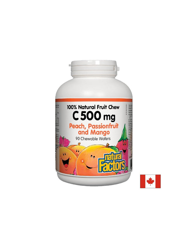 Vitamin C 500 mg - 90 Дъвчащи таблетки  Natural Factors - Nutra Best Bulgaria