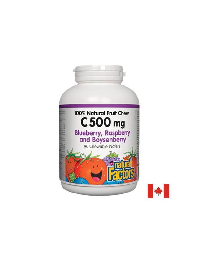 Vitamin C 500 mg - 90 Дъвчащи таблетки  Natural Factors - Nutra Best Bulgaria