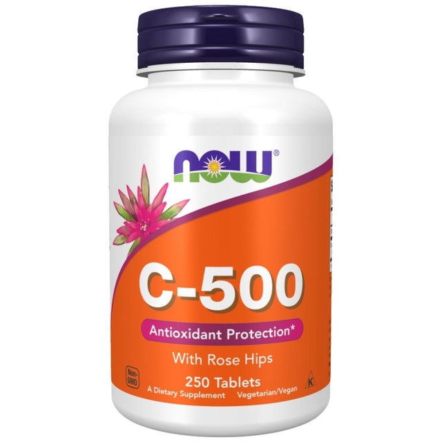 Vitamin C-500 with Rose Hips - 250 Таблетки  NOW Foods - Nutra Best Bulgaria