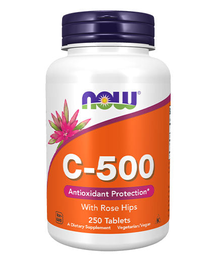 Vitamin C-500 with Rose Hips / 250 Tabs  NOW Foods - Nutra Best Bulgaria