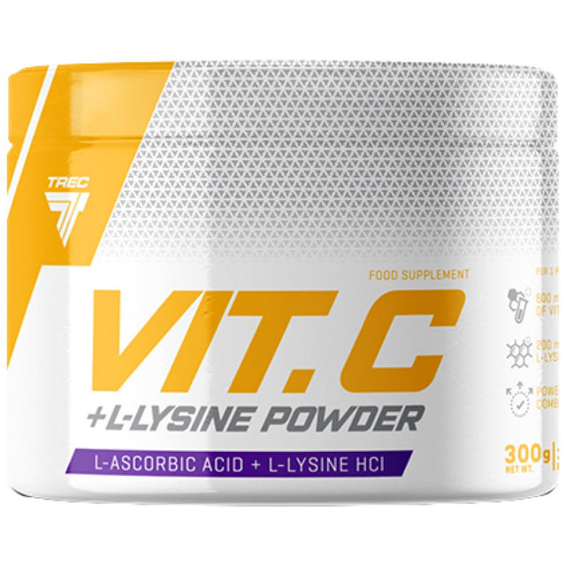 Vitamin C + L-Lysine Powder - 300 грама  Trec Nutrition - Nutra Best Bulgaria