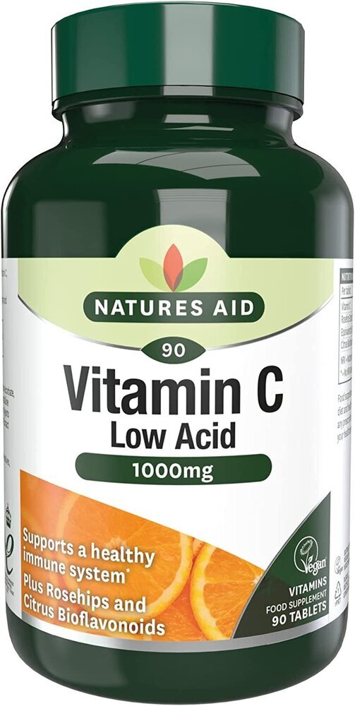 Витамин С с ниска киселинност (Vitamin C Low Acid) 1000мг 90 таблетки NaturesAid  Natures Aid - Nutra Best Bulgaria