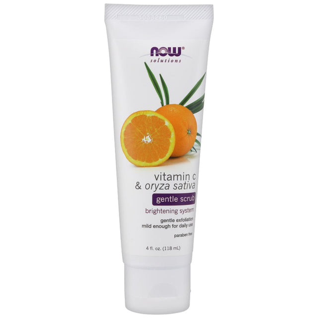 Vitamin C & Oryza Sativa Gentle Scrub | Paraben Free - 118 мл  NOW Foods - Nutra Best Bulgaria