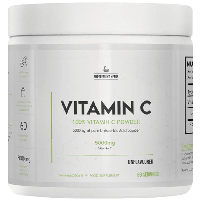 Vitamin C Powder 300 грама  Supplement Needs - Nutra Best Bulgaria