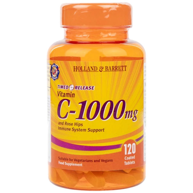 Vitamin C Timed Release 1000 mg | With Rose Hips - 120 Таблетки  Holland and Barrett - Nutra Best Bulgaria