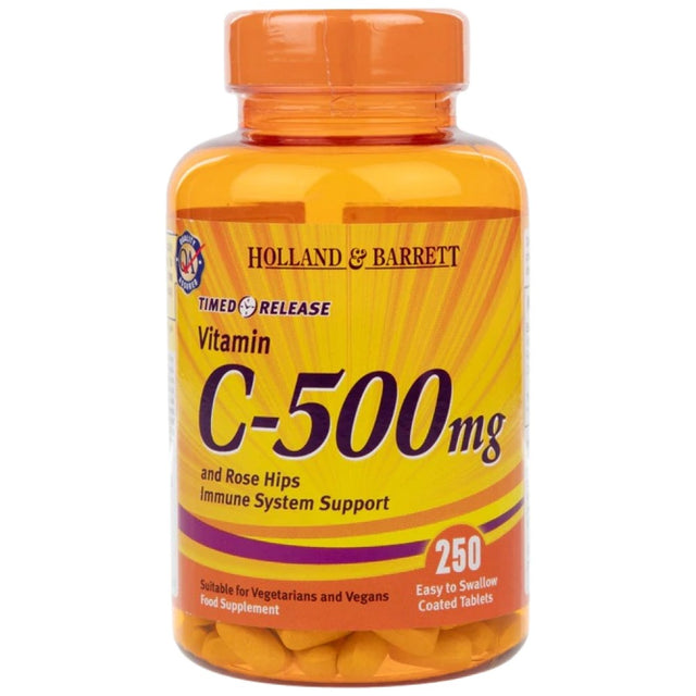 Vitamin C Timed Release 500 mg | With Bioflavonoids - 250 Таблетки  Holland and Barrett - Nutra Best Bulgaria