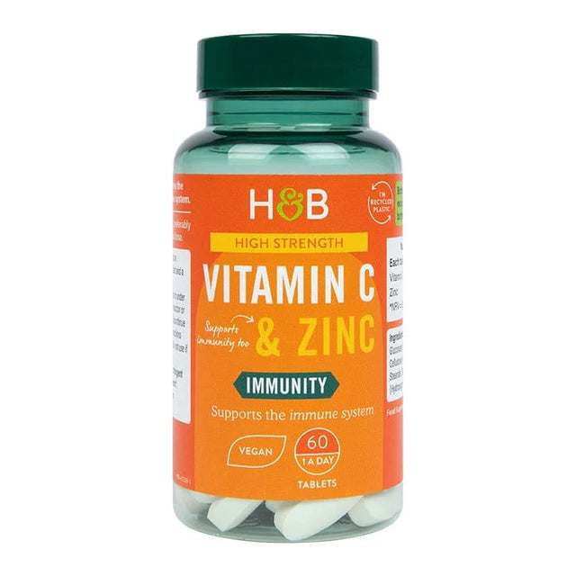 Витамин С + Цинк (Vitamin C + Zinc) 60 таблетки, H&B  Holland & Barrett - Nutra Best Bulgaria