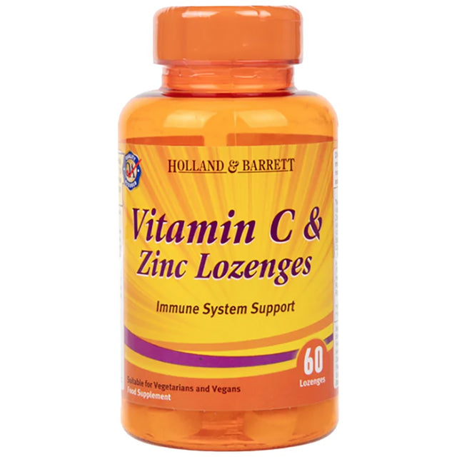 Vitamin C & Zinc Lozenges / Immune System Support - 60 Бонбона  Holland & Barrett - Nutra Best Bulgaria