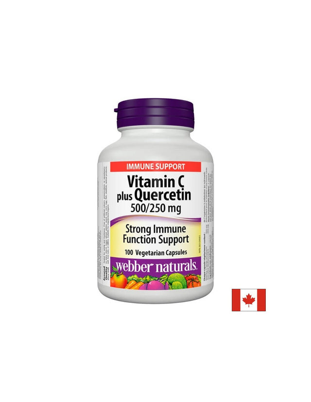 Vitamin C plus Quercetin - Витамин С 500 mg + кверцетин 250 mg, 100 капсули  Webber Naturals - Nutra Best Bulgaria