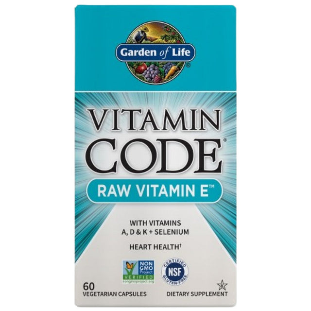 Vitamin Code / RAW Vitamin E - 60 капсули  Garden Of Life - Nutra Best Bulgaria
