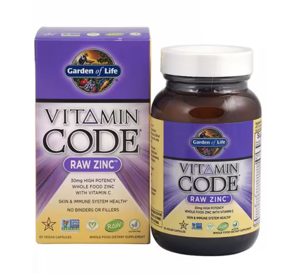 Vitamin Code / RAW Zinc - 60 капсули  Garden Of Life - Nutra Best Bulgaria
