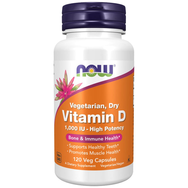 Vitamin D 1000 IU | Vegetarian Dry - 120 капсули  NOW Foods - Nutra Best Bulgaria
