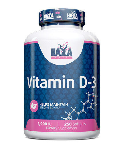 Vitamin D-3 / 1000 IU / 250 Softgels  Haya Labs - Nutra Best Bulgaria