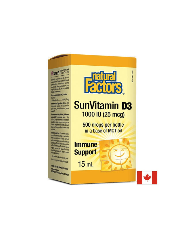 Vitamin D3 1000 IU Drops - 15 мл  Natural Factors - Nutra Best Bulgaria