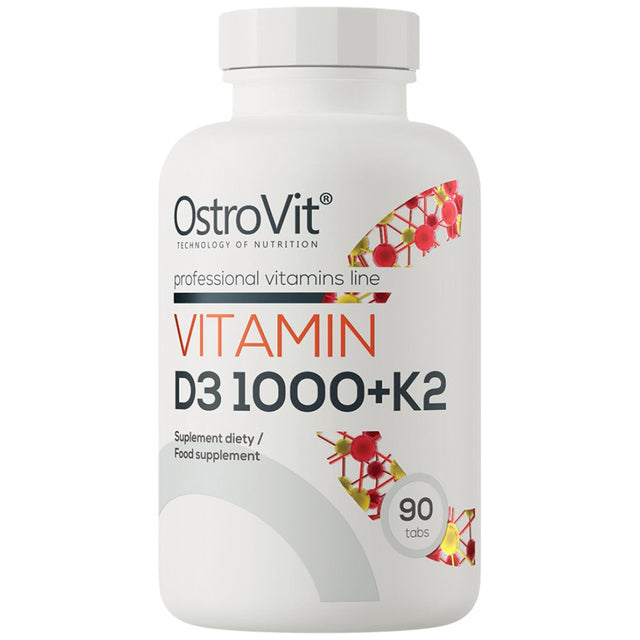 Vitamin D3 1000 IU + K2 50 mcg 90 Таблетки  OstroVit - Nutra Best Bulgaria