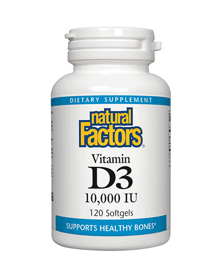 Vitamin D3 10000 IU / 120 Softgels  NATURAL FACTORS - Nutra Best Bulgaria