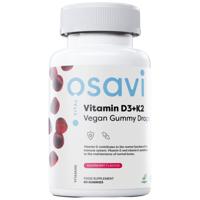 Vitamin D3 400 IU + K2 75 mcg | Vegan Gummy Drops - 60 Бонбона  Osavi - Nutra Best Bulgaria