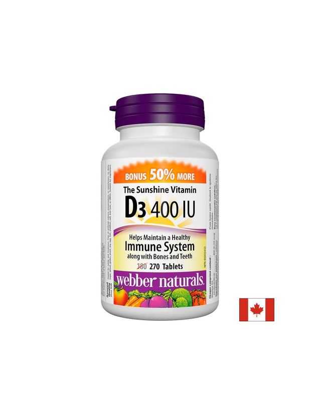 Vitamin D3 / Витамин D3, 400 IU, 270 таблетки  Webber Naturals - Nutra Best Bulgaria