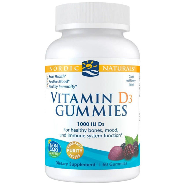 Vitamin D3 Gummies 1000 IU - 60 желирани бонбони  Nordic Naturals - Nutra Best Bulgaria