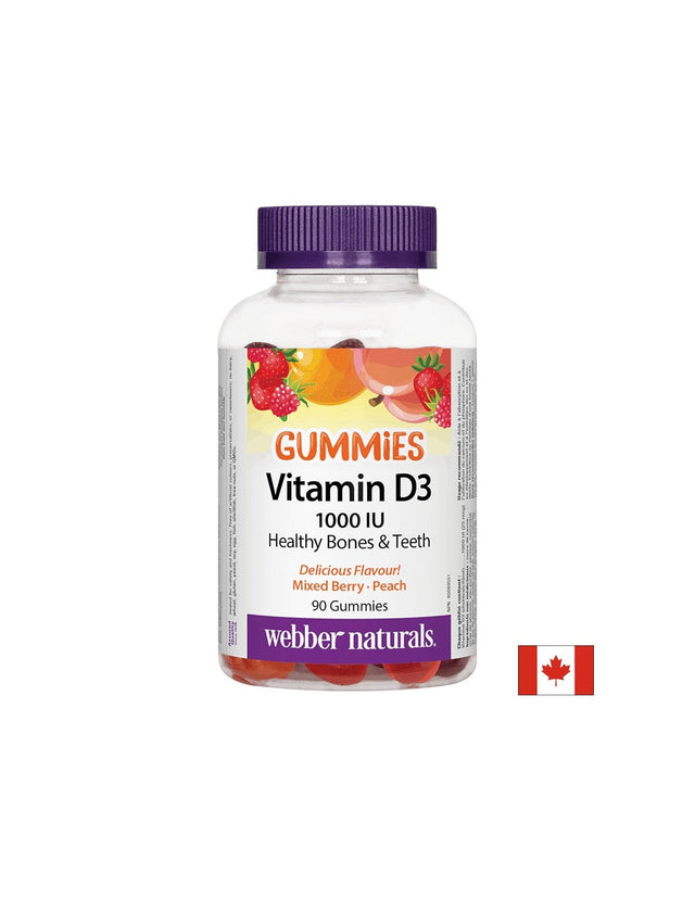 Vitamin D3 Gummies / Витамин D3, 1000 IU, 90 желирани таблетки  Webber Naturals - Nutra Best Bulgaria
