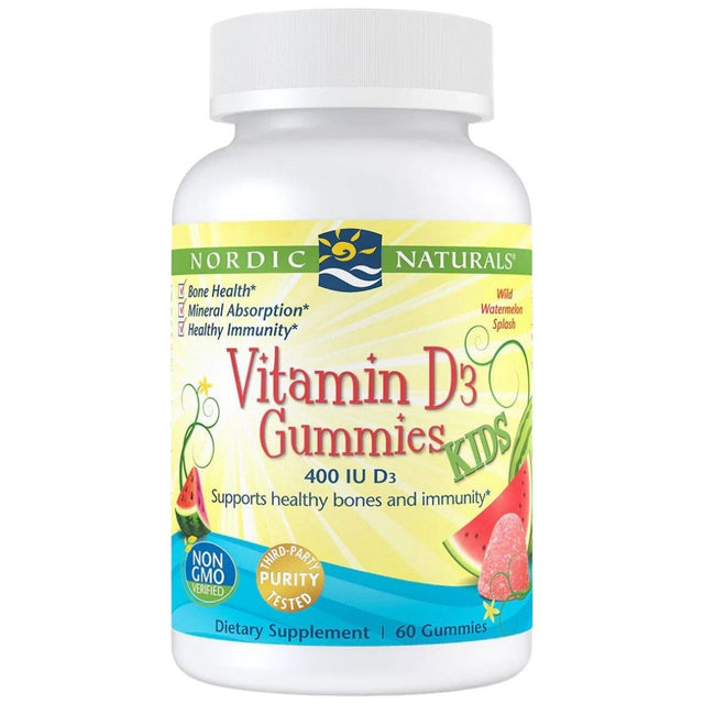 Vitamin D3 Gummies Kids 400 IU - 60 желирани бонбони  Nordic Naturals - Nutra Best Bulgaria