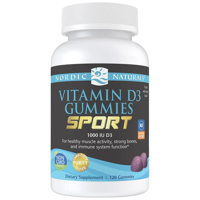 Vitamin D3 Gummies Sport 1000 IU - 120 желирани бонбони  Nordic Naturals - Nutra Best Bulgaria