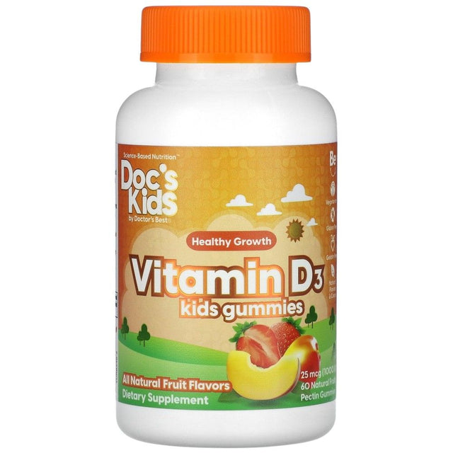 Vitamin D3 Kid's Gummies - 60 желирани бонбони  Doctor’s Best - Nutra Best Bulgaria