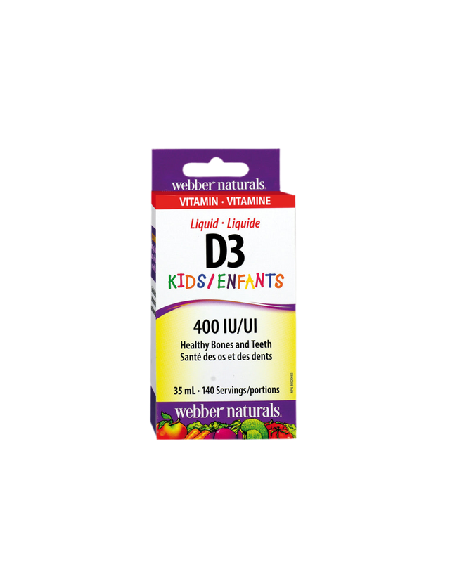 Vitamin D3 Kids/ Витамин D3 за деца 400 IU x 35 ml/ 140 дози  Webber Naturals - Nutra Best Bulgaria