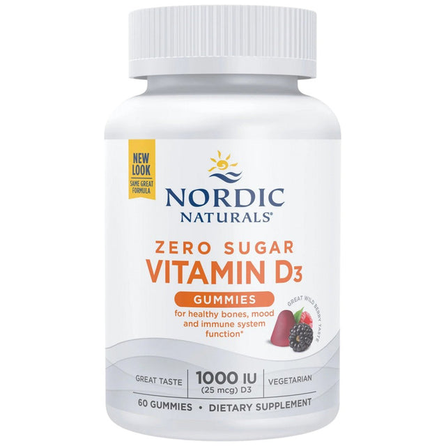 Vitamin D3 Zero Sugar 1000 IU - 60 желирани бонбони  Nordic Naturals - Nutra Best Bulgaria