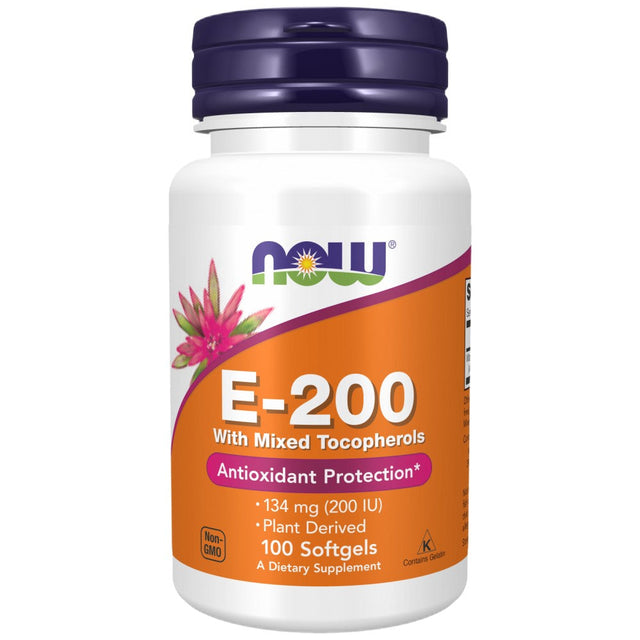Vitamin E-200 IU MT - 100 Гел капсули  NOW Foods - Nutra Best Bulgaria