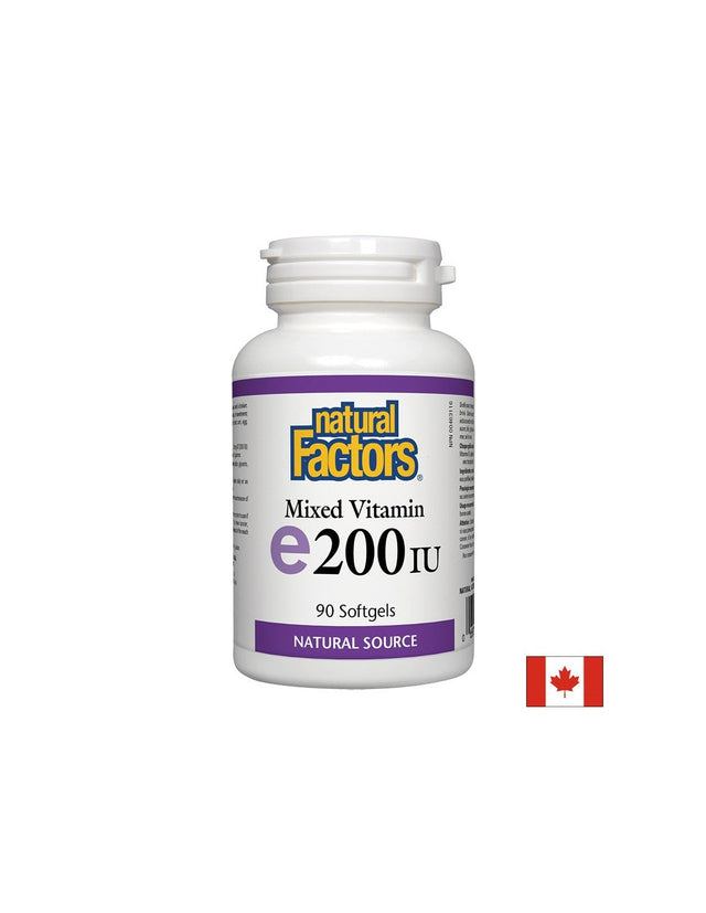 Vitamin E 200 IU Natural Source Tocopherol - 90 капсули  Natural Factors - Nutra Best Bulgaria