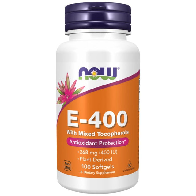 Vitamin E-400 IU D-Alpha - 100 Гел капсули  NOW Foods - Nutra Best Bulgaria