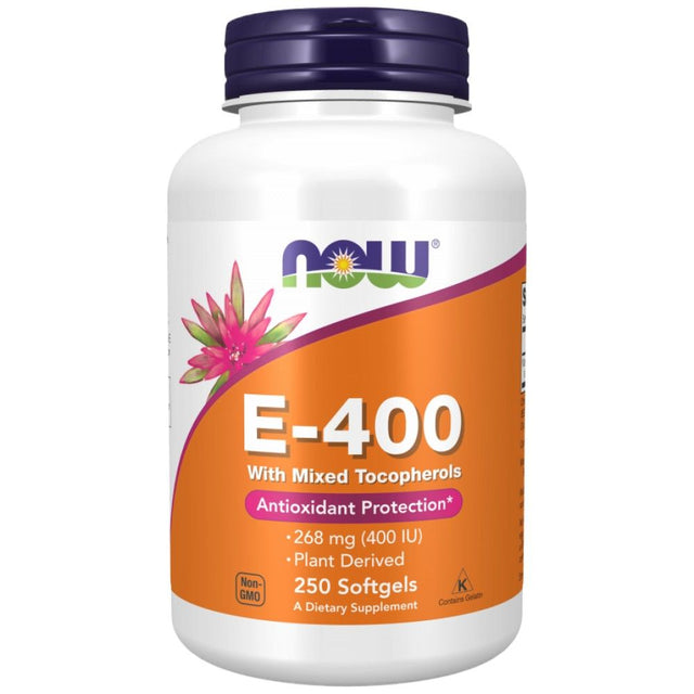 Vitamin E-400 IU MT - 250 Гел капсули  NOW Foods - Nutra Best Bulgaria