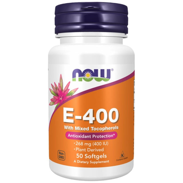 Vitamin E-400 IU MT - 50 Гел капсули  NOW Foods - Nutra Best Bulgaria