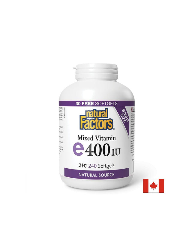 Vitamin E 400 IU · Natural Source 268 mg - 240 Гел капсули  Natural Factors - Nutra Best Bulgaria