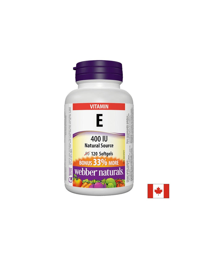 Vitamin E 400 IU - Витамин Е (d-алфа токоферил ацетат) 400 IU, 120 софтгел капсулиVitamin E 400 IU - Витамин Е (d-алфа токоферил ацетат) 400 IU, 120 софтгел капсули  Webber Naturals - Nutra Best Bulgaria