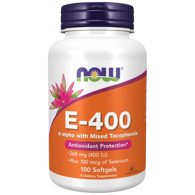 Vitamin E-400 + Selenium - 100 Гел капсули  NOW Foods - Nutra Best Bulgaria