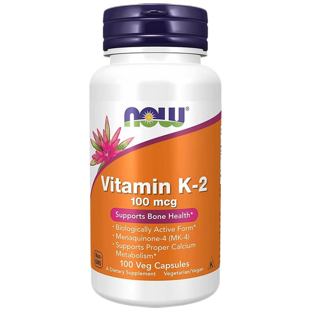 Vitamin K-2 100 mcg - 100 капсули  NOW Foods - Nutra Best Bulgaria