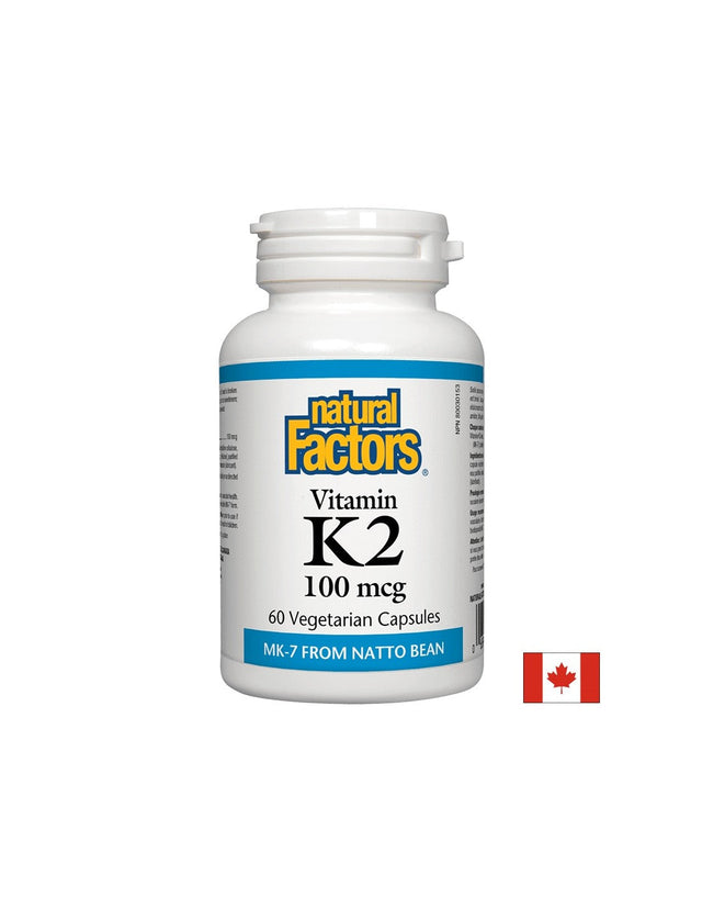 Vitamin K2 (MK-7) 100 mcg - 60 капсули  Natural Factors - Nutra Best Bulgaria