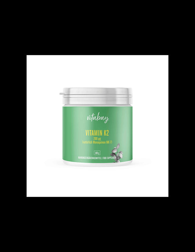 Vitamin K2 (natürlich Menaquinon MK-7) / Витамин К2 (натурален менахинон МК-7), 200 µg / Прах, 100 g  Vitabay - Nutra Best Bulgaria