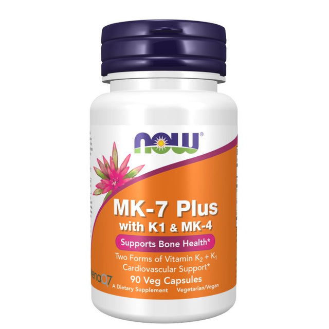 Vitamin MK7 Plus With K1 & MK-4 - 90 Veg Capsules  NOW Foods - Nutra Best Bulgaria