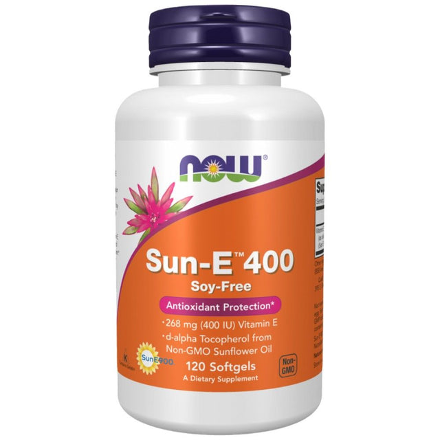 Vitamin Е / Sun-E 400 IU - 120 Гел капсули  NOW Foods - Nutra Best Bulgaria