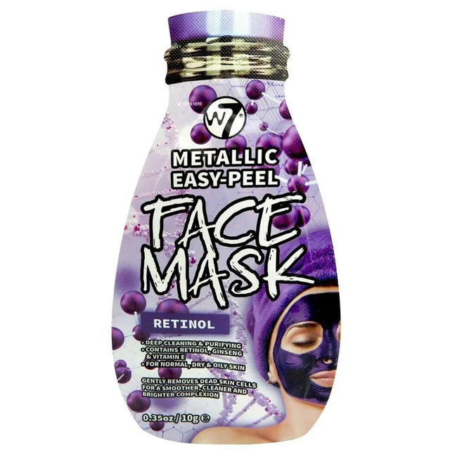 W7, Metallic Easy-Peel Retinol, Peel-Off Mask, Face, 10 g  W7 - Nutra Best Bulgaria