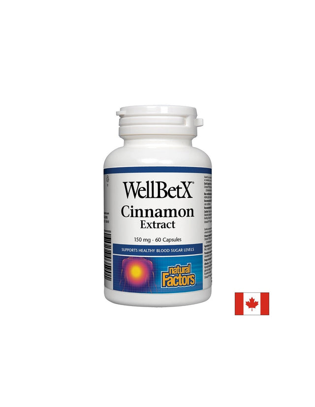 WellBetX® Cinnamon Extract 150 mg - 60 капсули  Natural Factors - Nutra Best Bulgaria