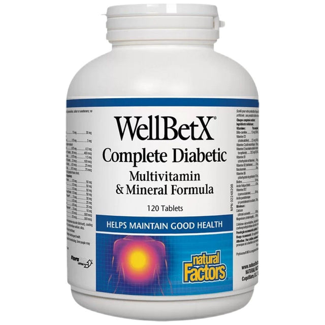 WellBetX® Complete Diabetic - 120 Таблетки  Natural Factors - Nutra Best Bulgaria